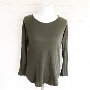 Athleta Shanti Long Sleeve Top in Olive